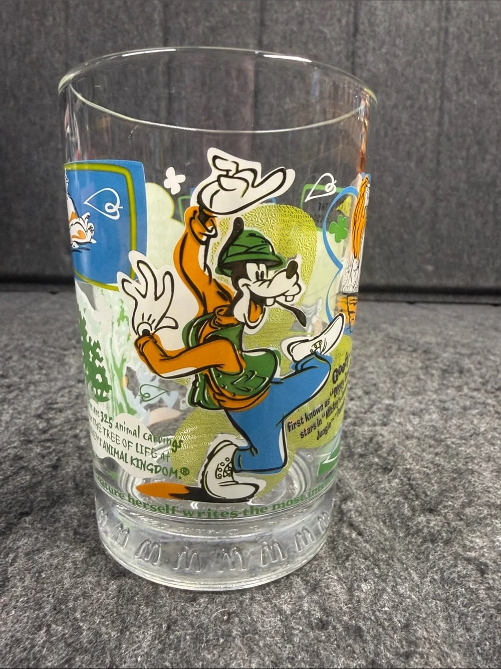Disney France Goofy Glass with Orange, Green & Blue Graphics McDonald’s